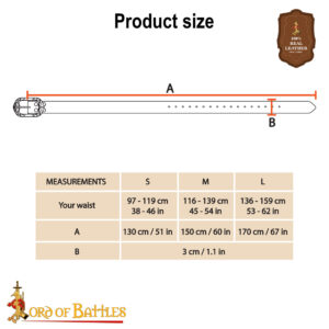 26020BR_3 Medieval Handcrafted Leather Belt