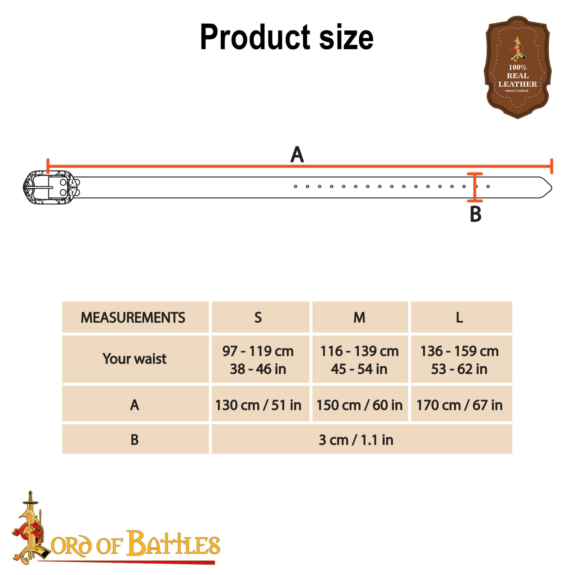 Medieval Handcrafted Leather Belt