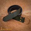 Handcrafted Fantasy Leather Belt with Pure Brass Ring Buckle