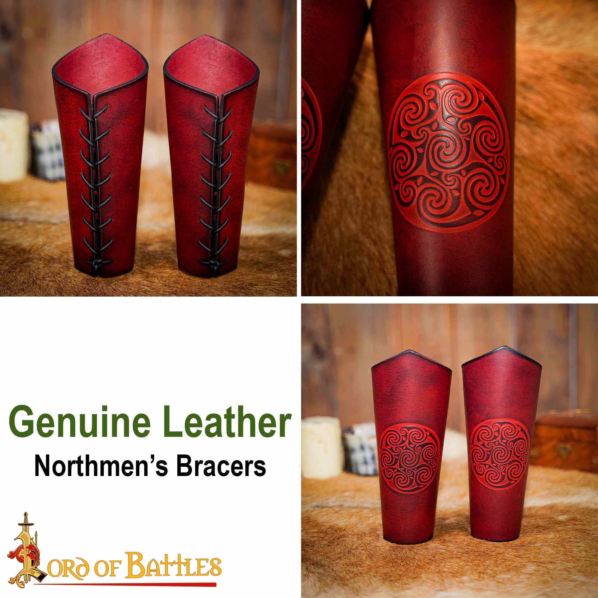 genuine leather bracers
