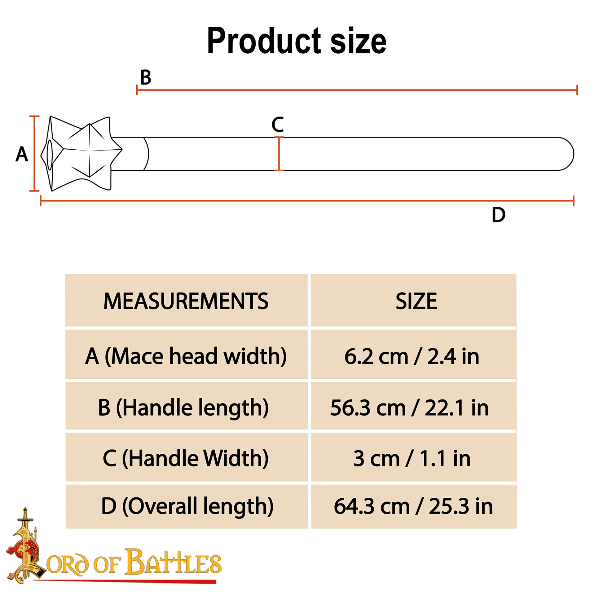 Medieval Spiked Iron Mace-60699-Ash 2 Spiked Iron Mace