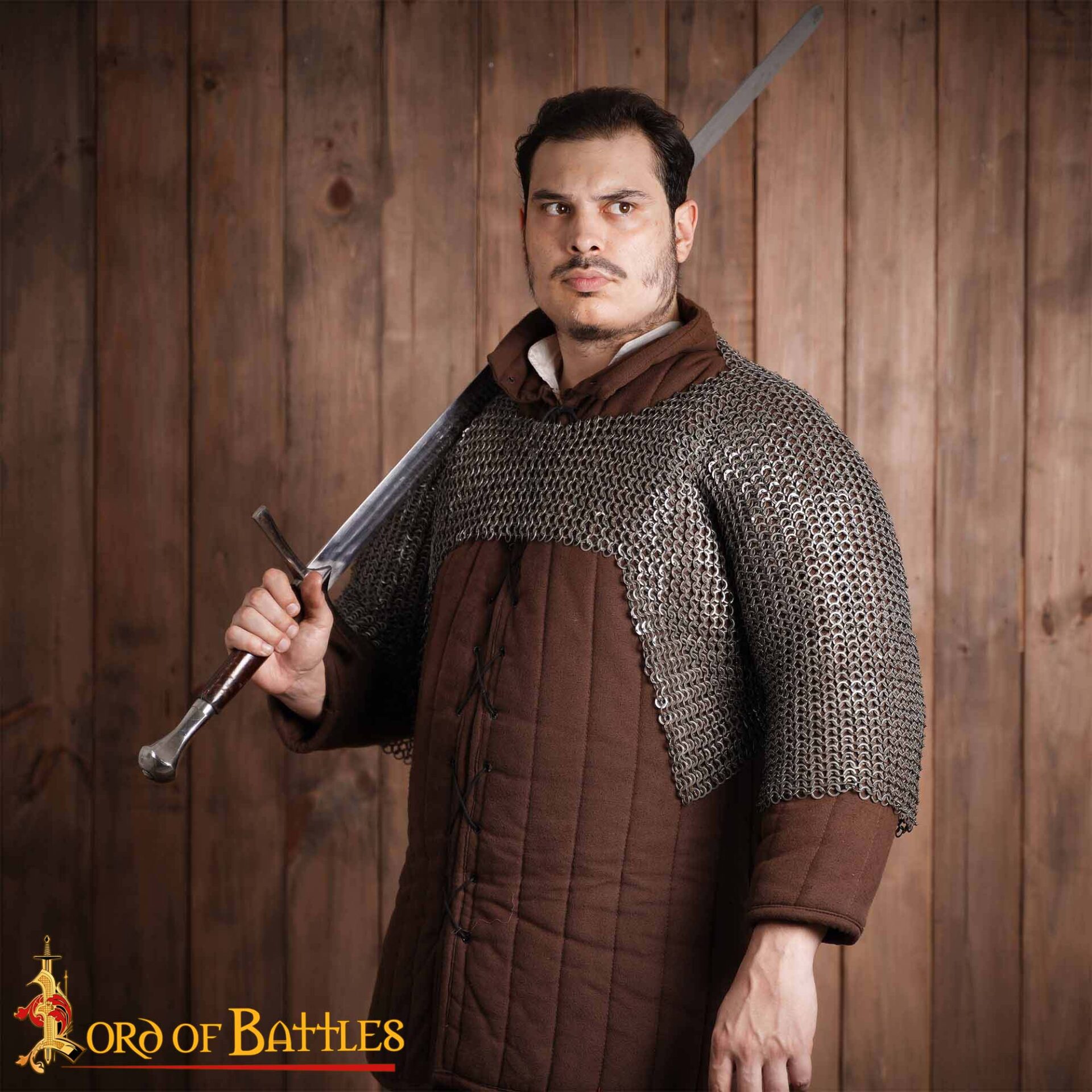 13th Century Medieval Chainmail Half Haubergeon Mild Steel Flat Ring Dome Riveted (Alt) 9mm17g-1930N 1 half Haubergeon