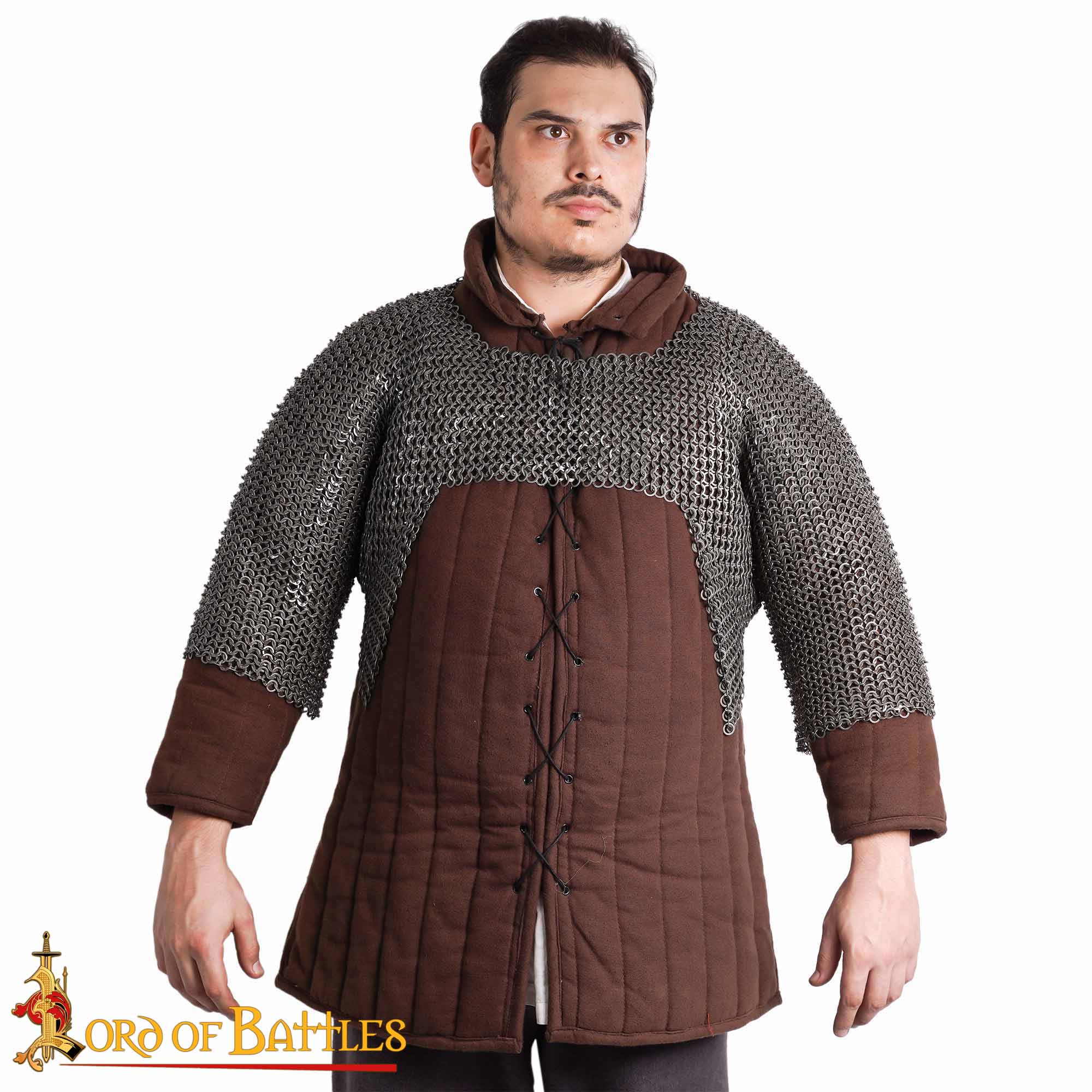 13th Century Medieval Chainmail Half Haubergeon Mild Steel Flat Ring Dome Riveted (Alt) 9mm17g-1930N 3 half Haubergeon