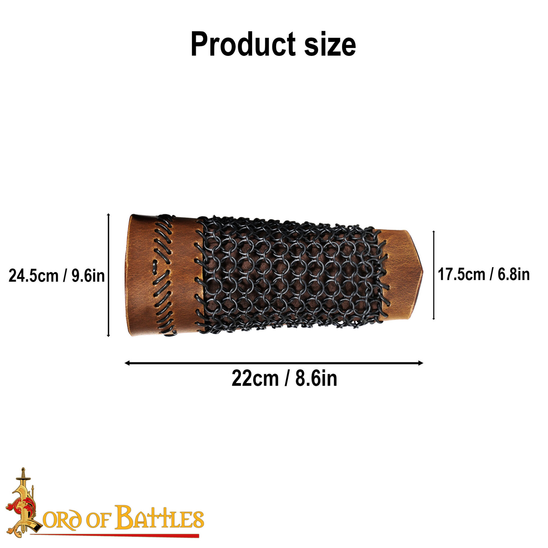Monster Hunting Leather Bracers with Stitched Design & Blackened Chainmail – Medieval Fantasy Armor monster hunting leather bracers