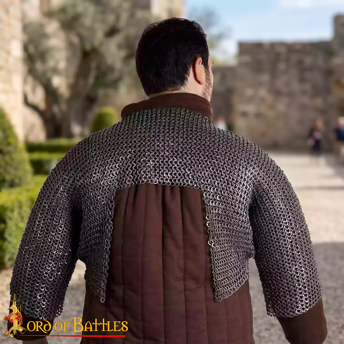 Half Sleeve Chainmail Shirt 9mm 17g Flat Ring Round Rivet with Alt Flat Solids - Image 4