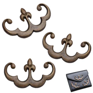 Medieval Kidney Bag Fitting | Antique Brass Fleur de Lis Mounts
