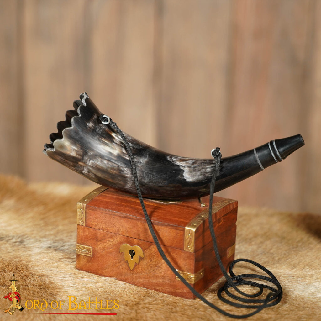 Viking blowing horn