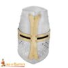 Crusader Great Helm – 13th Century Steel Helmet with Brass Cross-2286PL 3 Crusader Great Helmet