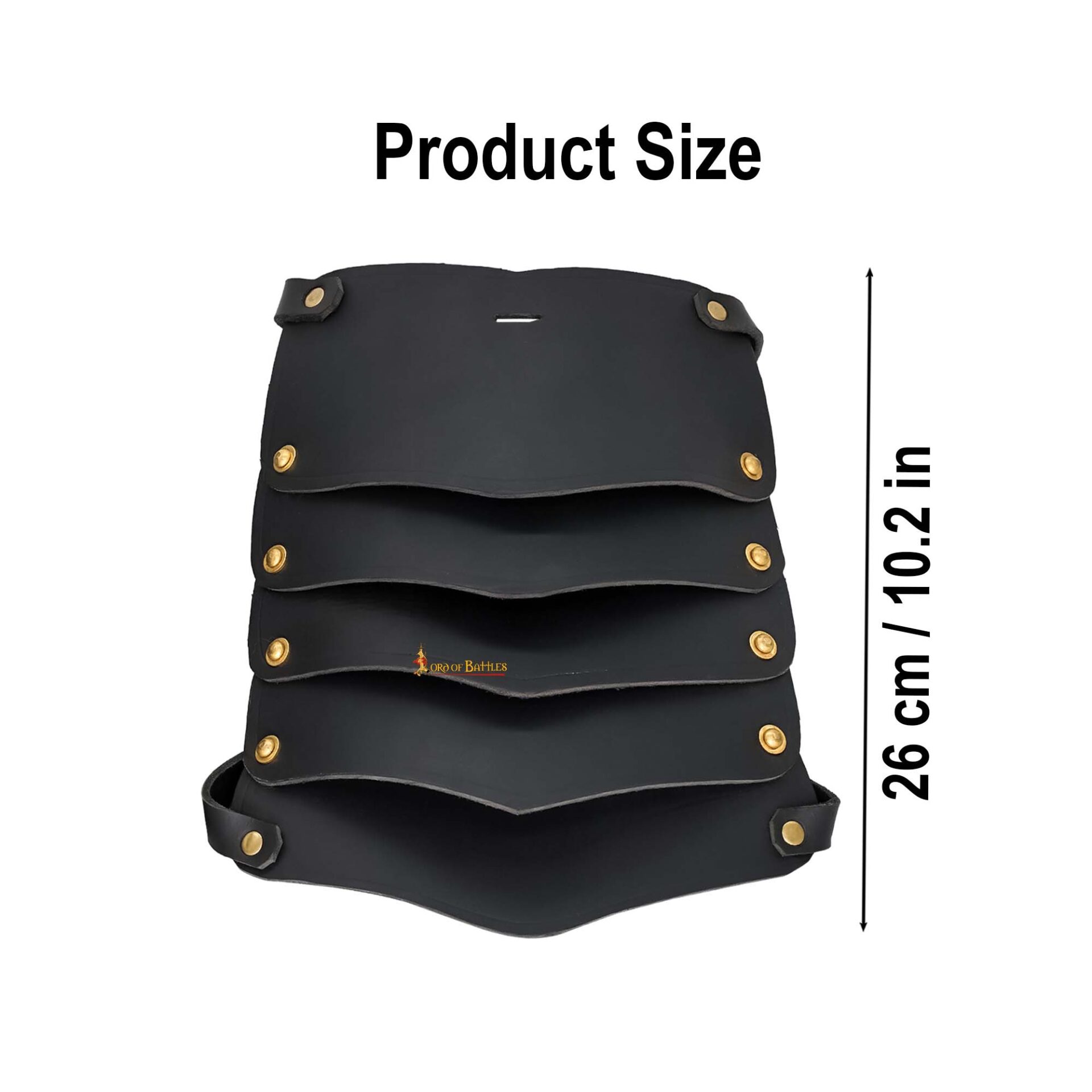 Medieval Leather Tassets with Brass Rivets – 14th Century Style Thigh Armor-25920BK 2 Viking Leather Pauldron