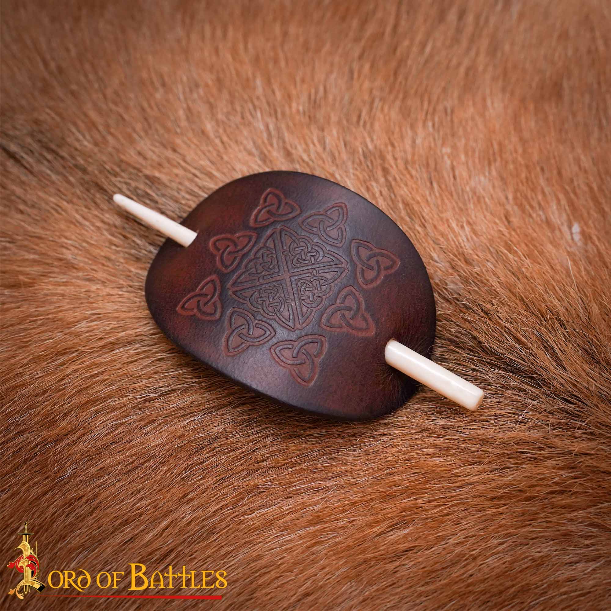 Leather Hair Brooch
