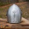 14-Gauge Steel Medieval Bascinet Helmet, 14th Century Knight Armor with Hinged Visor and Padded Liner - 25426P 6 Bascinet Helmet