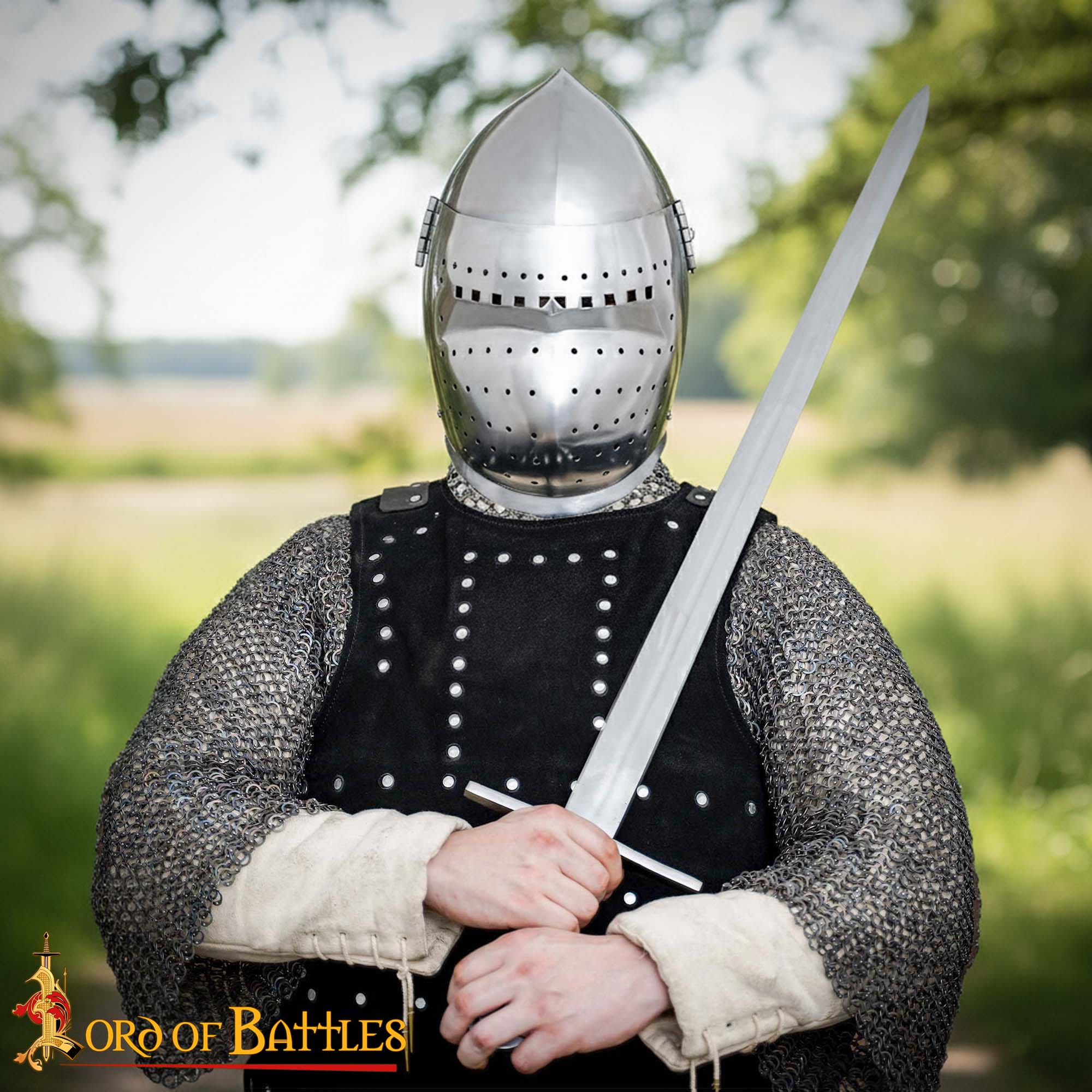 14th Century Full Visor Bascinet Helmet