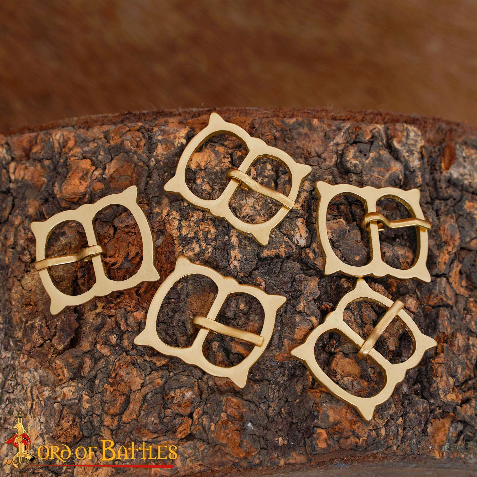 14th Century Medieval Solid Brass Buckles-8904-5pcs 4