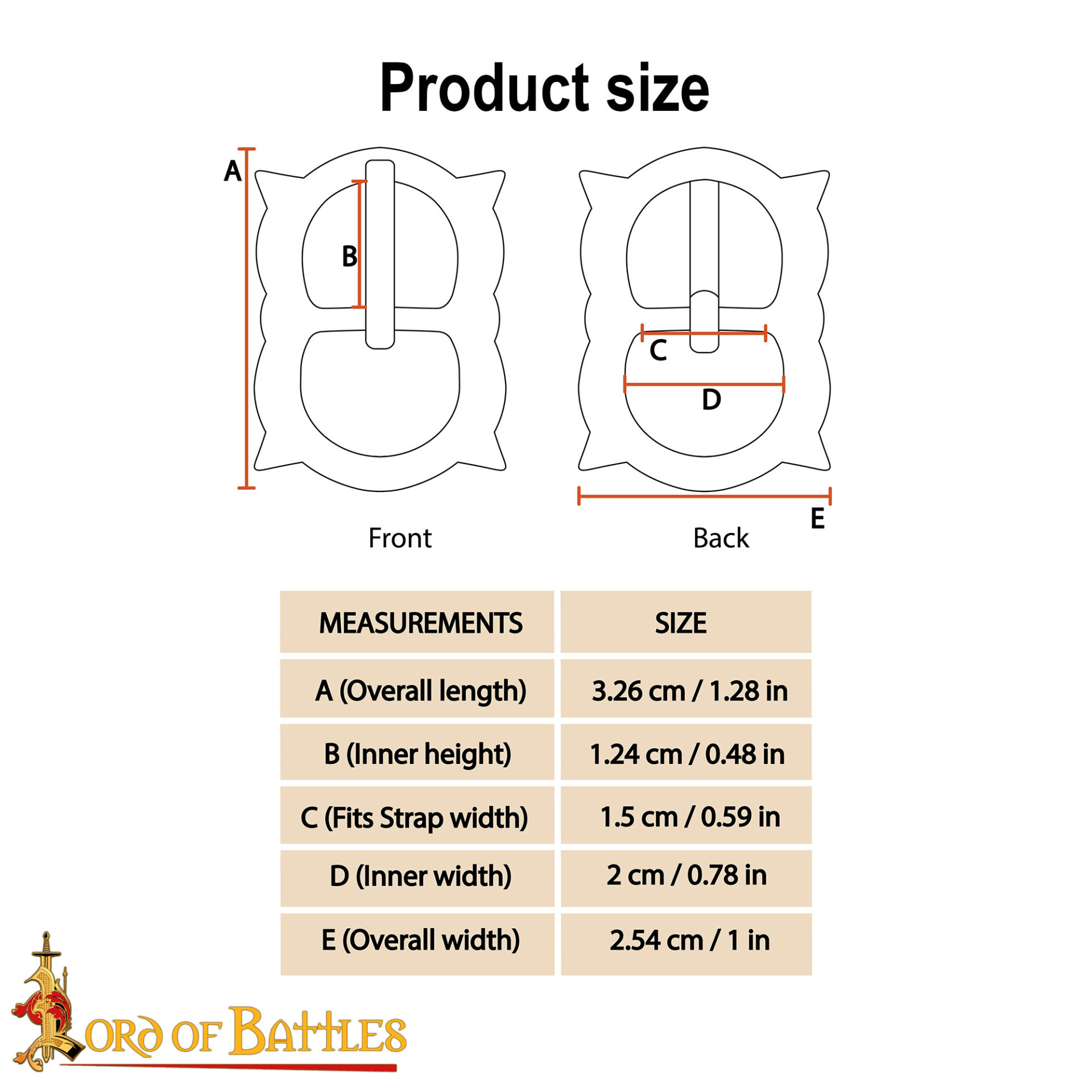 Medieval Brass Double Loop Belt Buckle