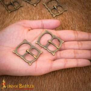 14th Century Solid Anitque Brass Belt Buckles (Set of 5) – Medieval Leathercraft Fittings-8904A-5pcs 5
