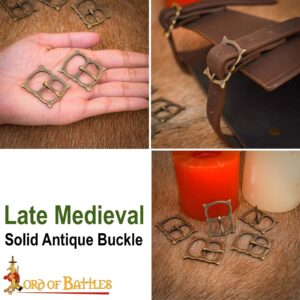 Medieval Brass Double Loop Belt Buckle