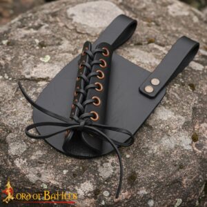 Adjustable Leather Sword Frog – Cross Draw | Black & Brown Belt Mount
