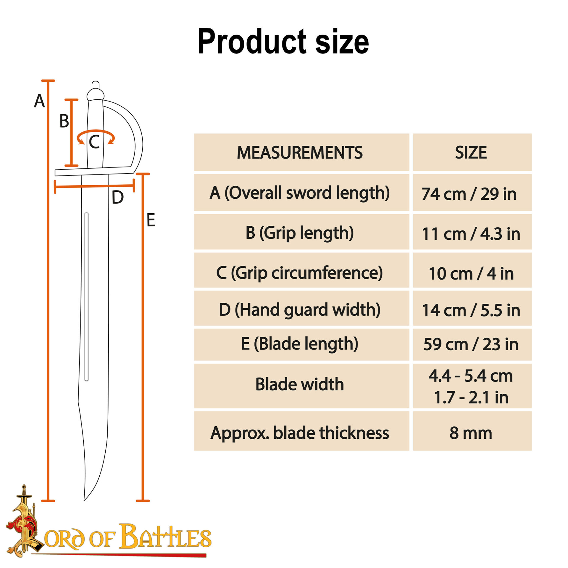 17th Century Wooden Cutlass Trainer Sword – Historical Practice Sabre for Reenactment, LARP-26125 2 Cutlass