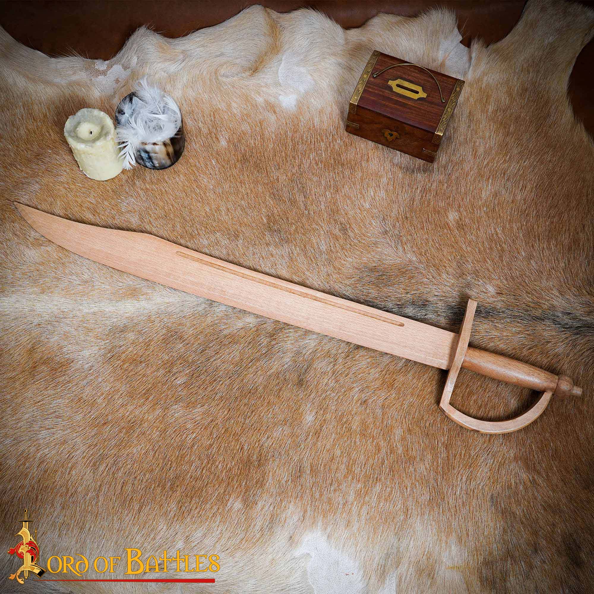 17th Century Wooden Cutlass Trainer Sword – Historical Practice Sabre for Reenactment, LARP-26125 Cutlass