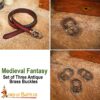 18th Century Medieval Antique Brass Buckles-25952S-3pcs 7 antique brass buckles