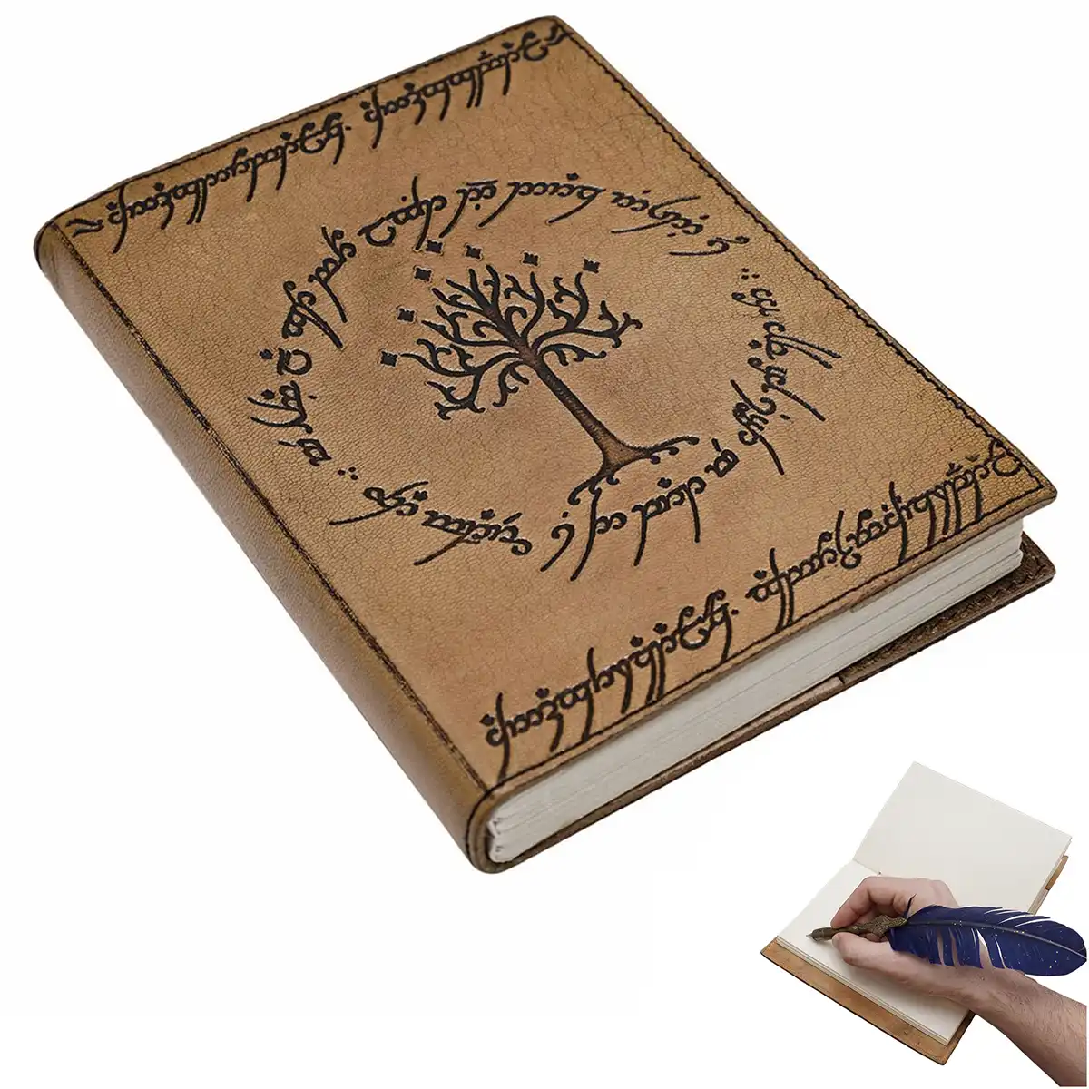 25811-Featured-Ai Tree of Gondor Leather Bound Journal