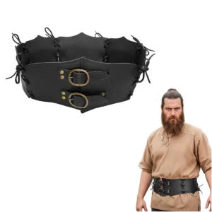 medieval wide leather waist belt