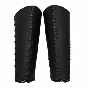 25902BK-Featured Leather Greaves