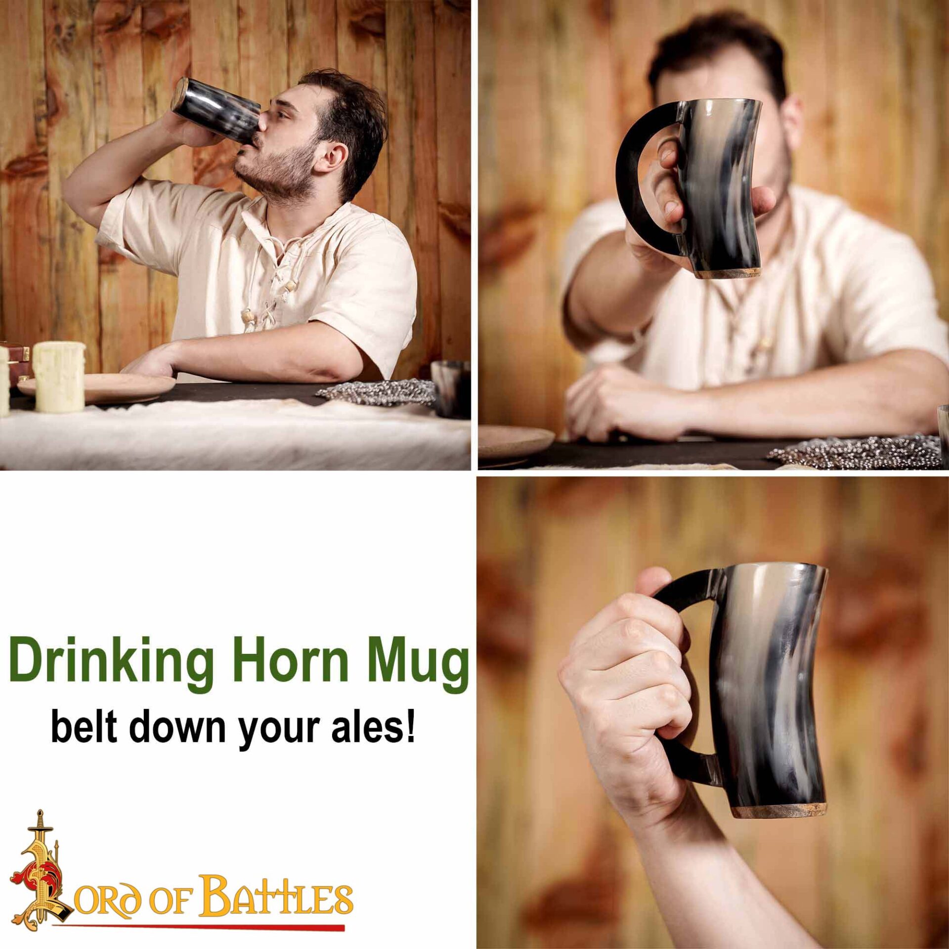 4432 pattern 2 Medieval Viking Horn Tankard Beer Mug Handcrafted Genuine Ox Horn