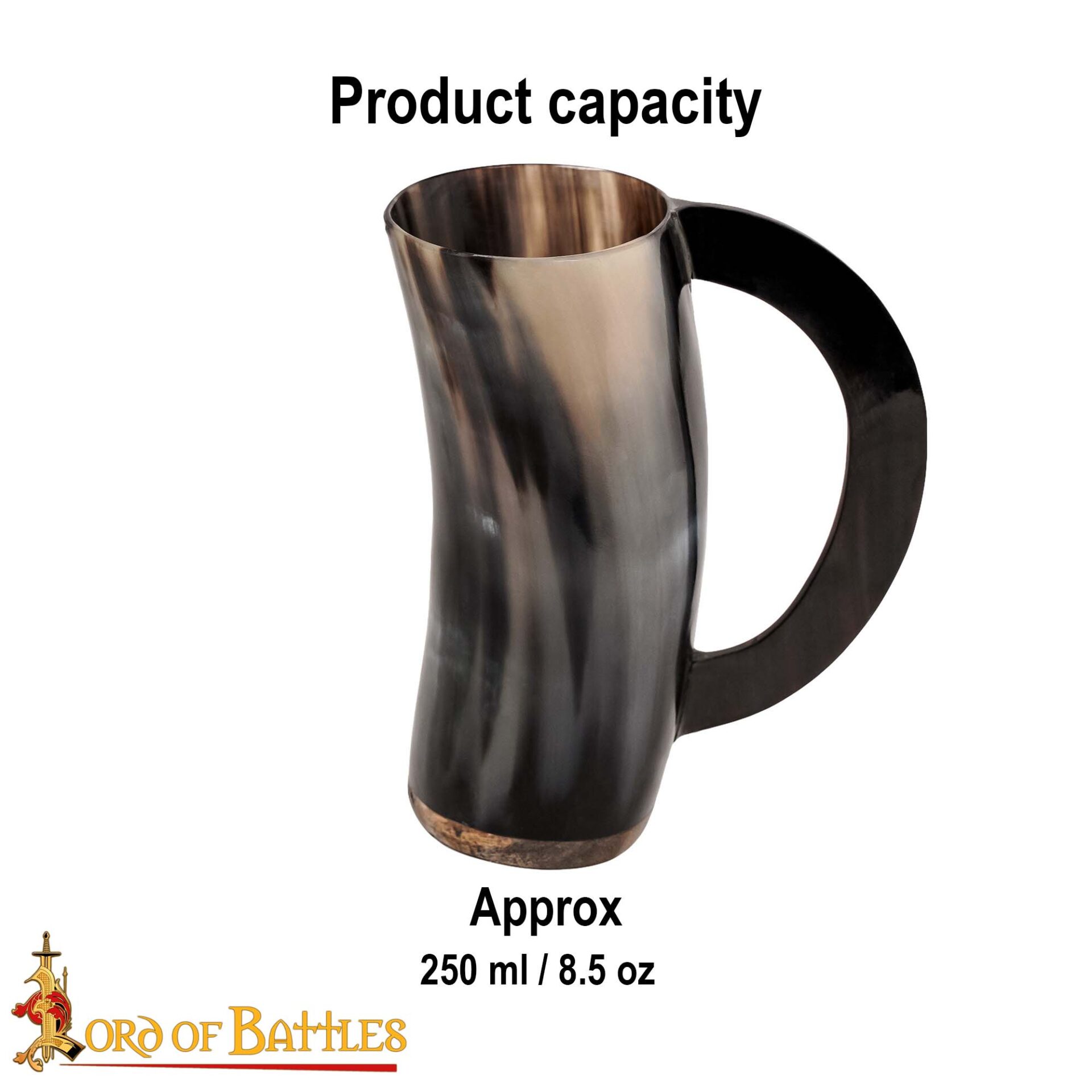 4432_3 Medieval Viking Horn Tankard Beer Mug Handcrafted Genuine Ox Horn