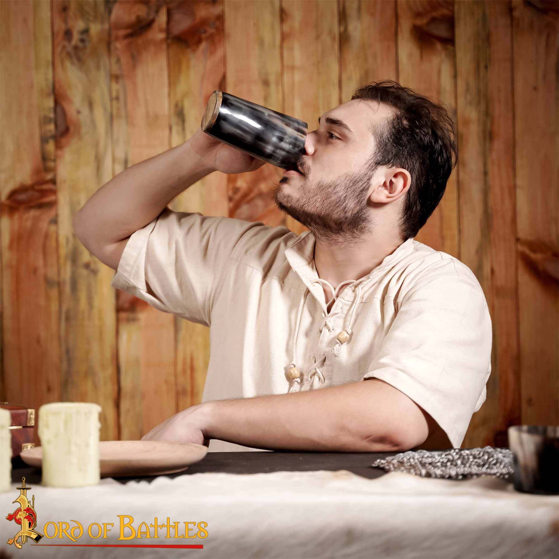 4432_5 Medieval Viking Horn Tankard Beer Mug Handcrafted Genuine Ox Horn