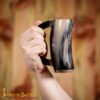 4432_6 Medieval Viking Horn Tankard Beer Mug Handcrafted Genuine Ox Horn