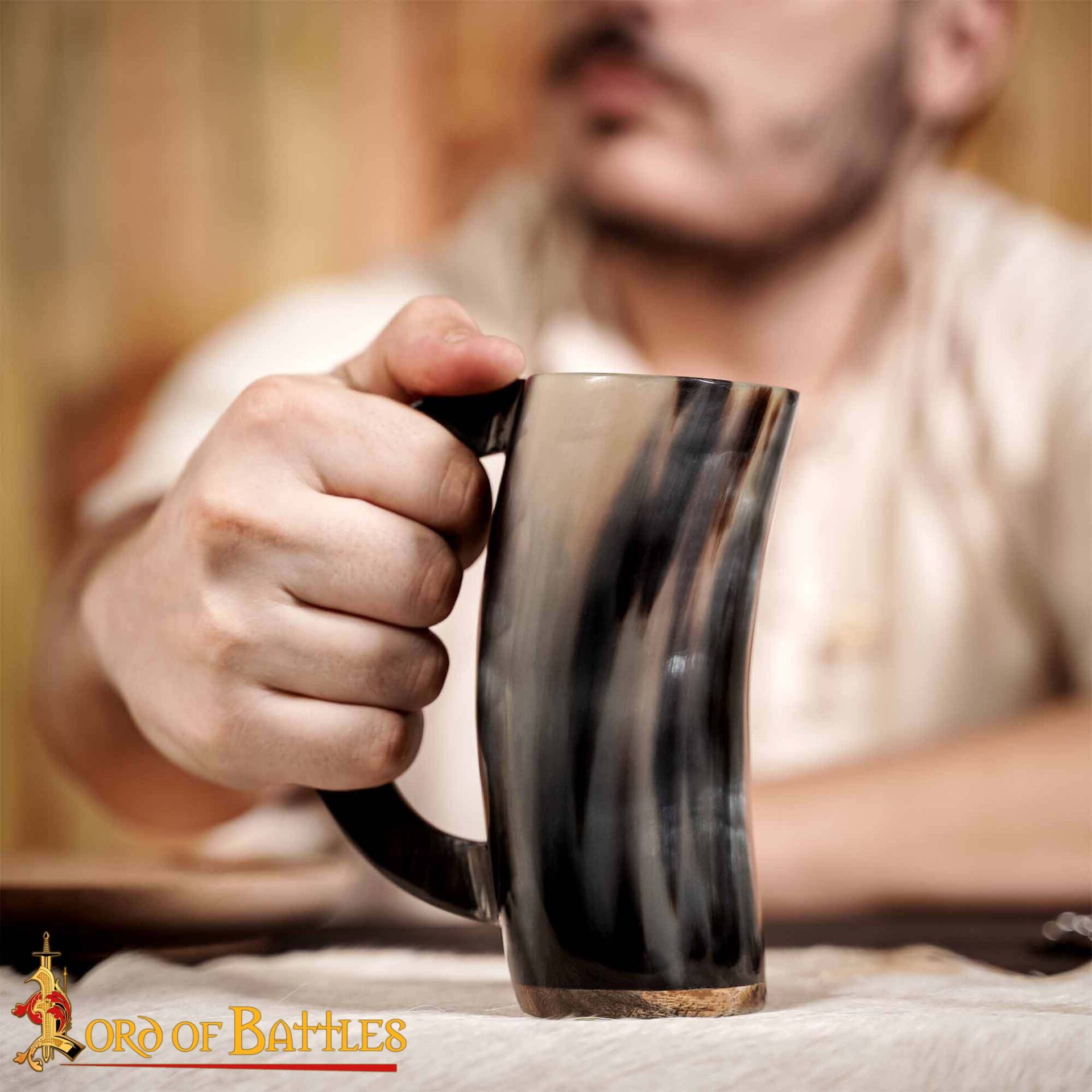 4432_7 Medieval Viking Horn Tankard Beer Mug Handcrafted Genuine Ox Horn