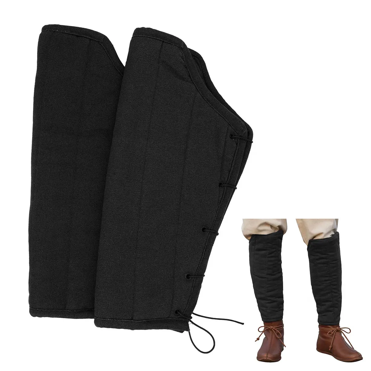 7205BK-Featured-1 Medieval padded Greaves