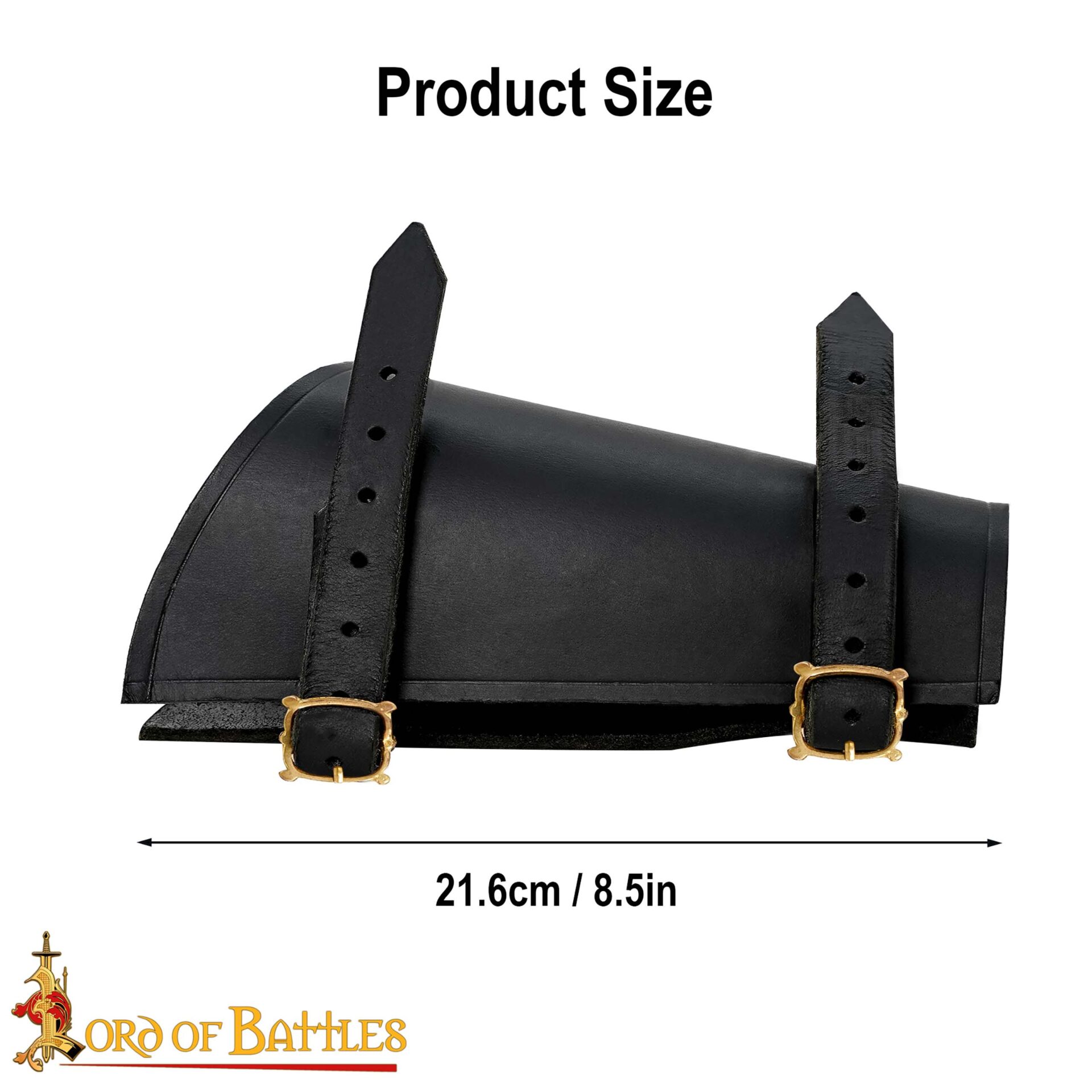 Handcrafted Medieval Archer Genuine Leather Bracers - 25837BK-LH 2 leather bracers