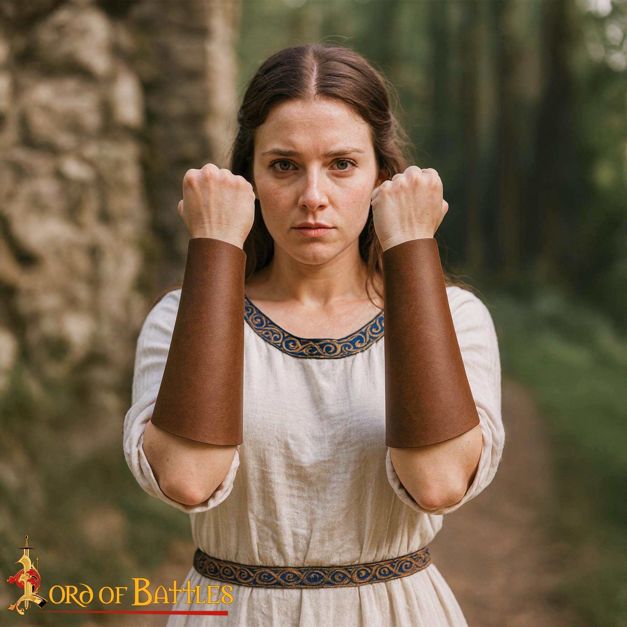 Handcrafted Medieval Authentic Leather Bracers - 25254CBR 1 leather bracers