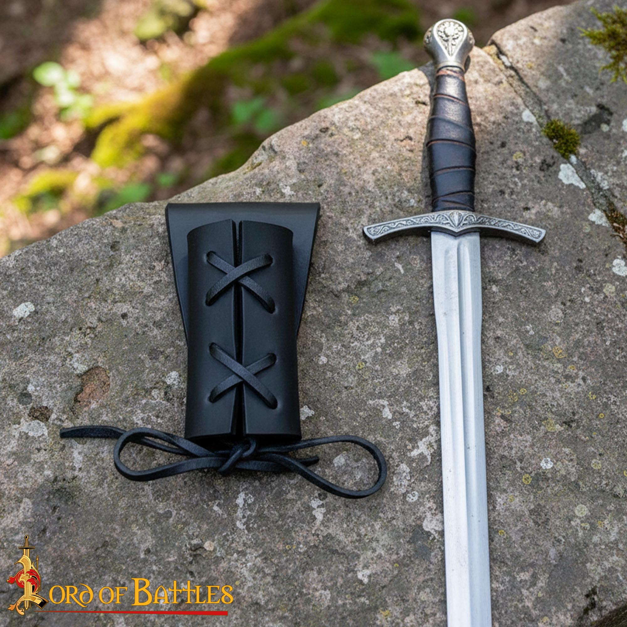 Medieval Genuine Leather Frog for Swords Axes and Daggers - 6515BK 4 Leather Frog