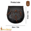 Medieval Sporran Bag Black-6722BK 2 Medieval Sporran with Tied Tassels Belt Bag