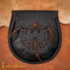 Medieval Sporran Bag Black-6722BK 4 Medieval Sporran with Tied Tassels Belt Bag
