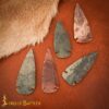 Prehistoric Flint Arrowheads – Neolithic Stone Age Spear & Arrow Tips-1207C-5pcs Flint Stone