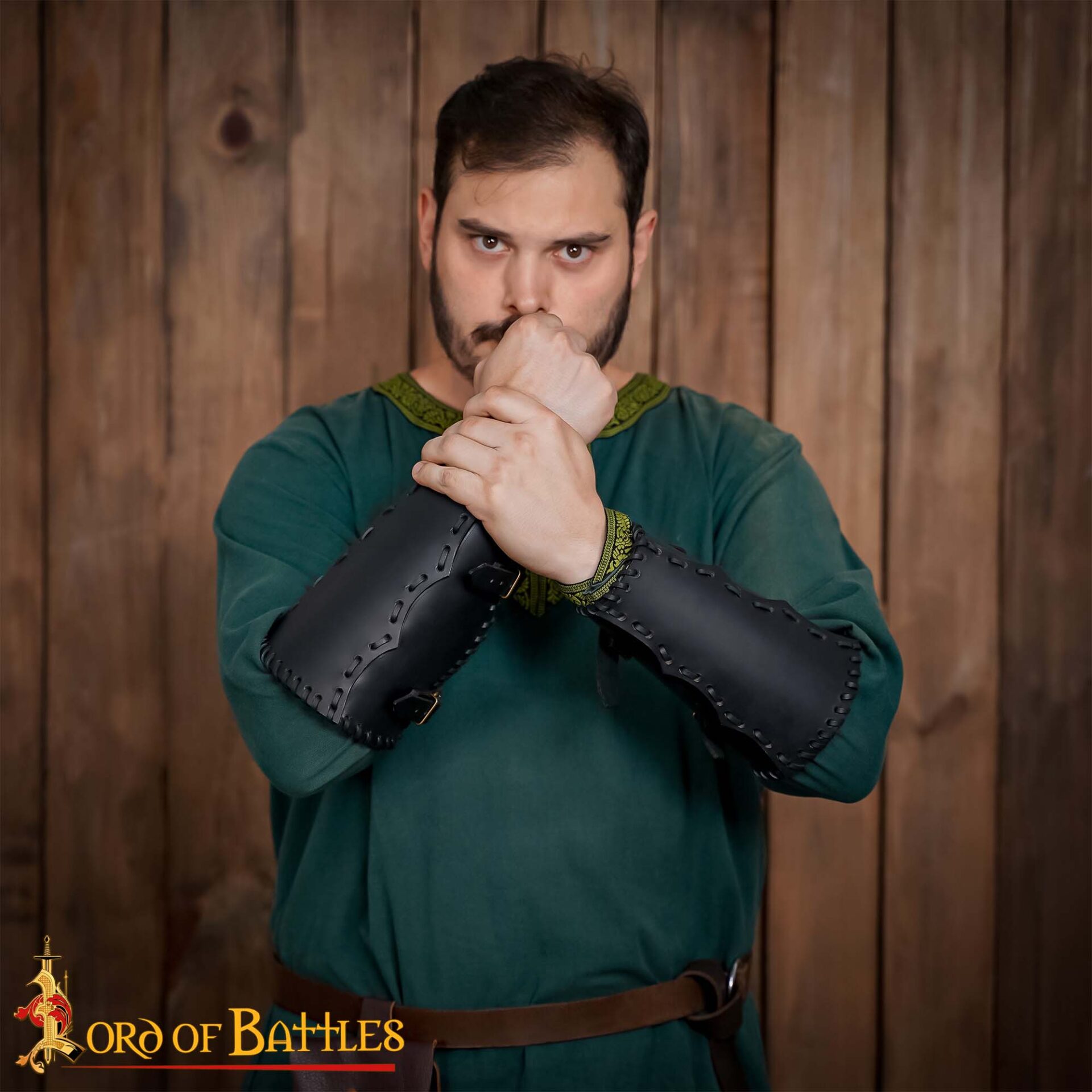 The Woodsman Bracers Handcrafted from Genuine Leather- 25836BK The Woodsman Bracers Handcrafted from Genuine Leather