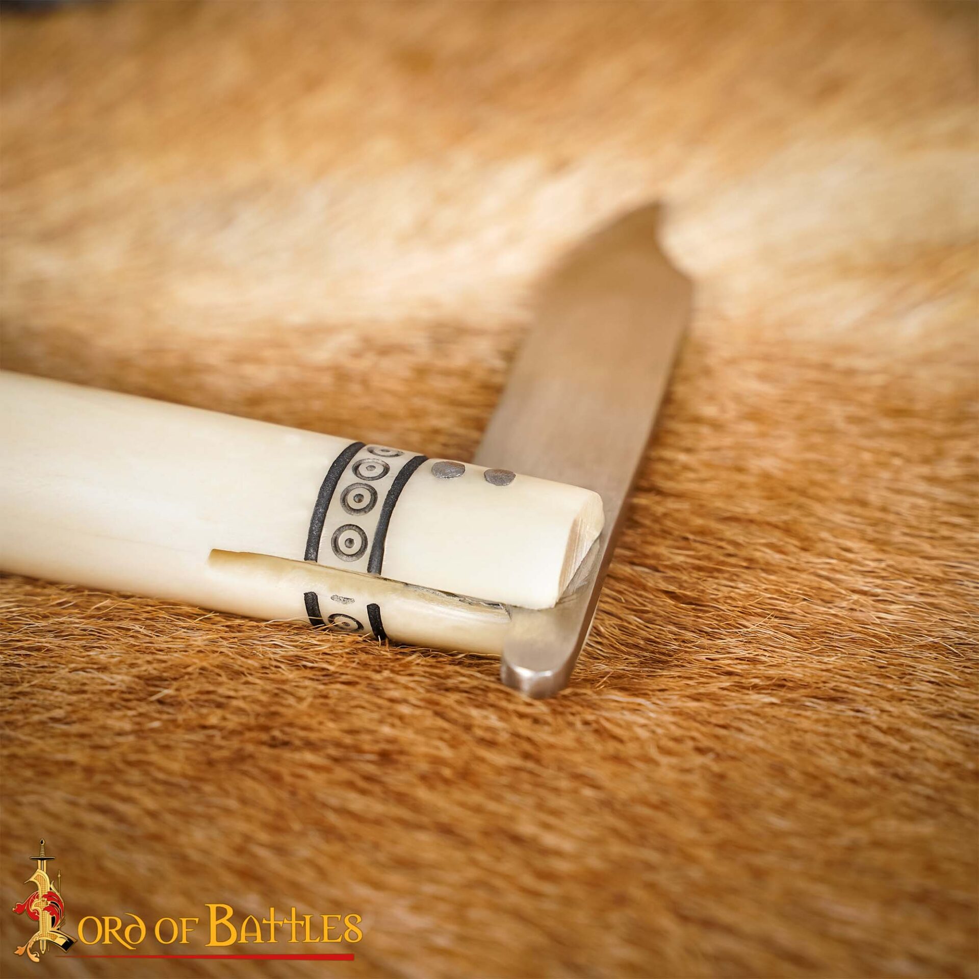 Iron Hand Forged Folding Knife with Bone Handle – 20 cm Polished Stainless Steel Blade Folding Knife