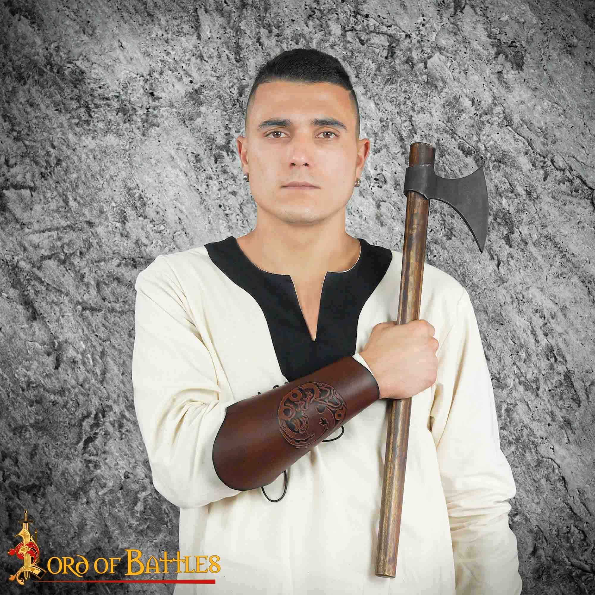 26090BR_4 Nordic Dragon Leather Bracers