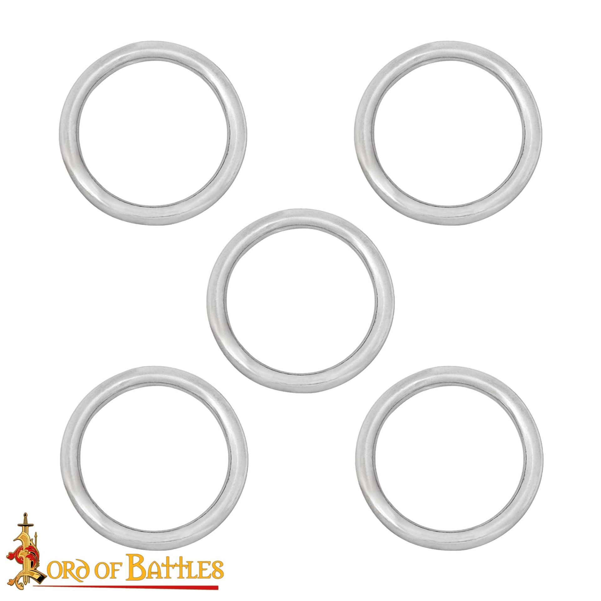 Nickle Coated Steel Ring Set of 5 1.5inches
