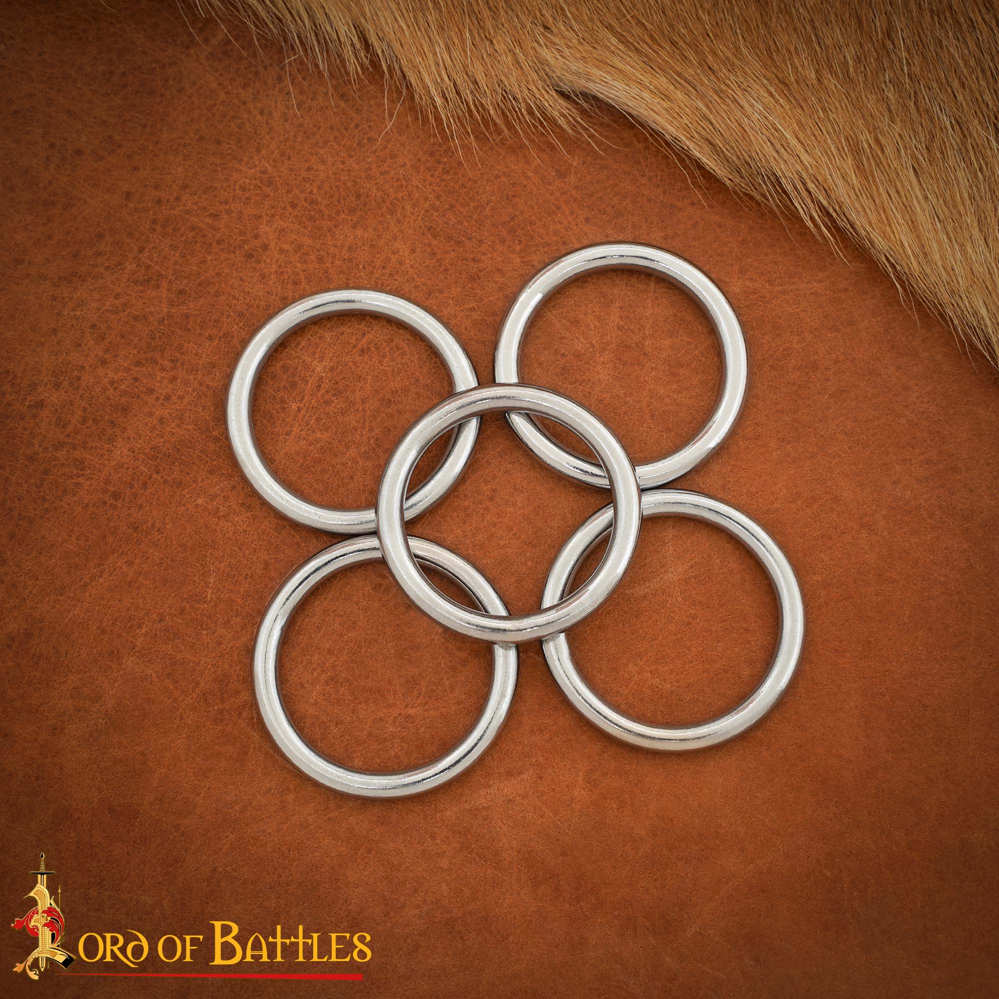 Nickle Coated Steel Ring Set of 5 1.5inches