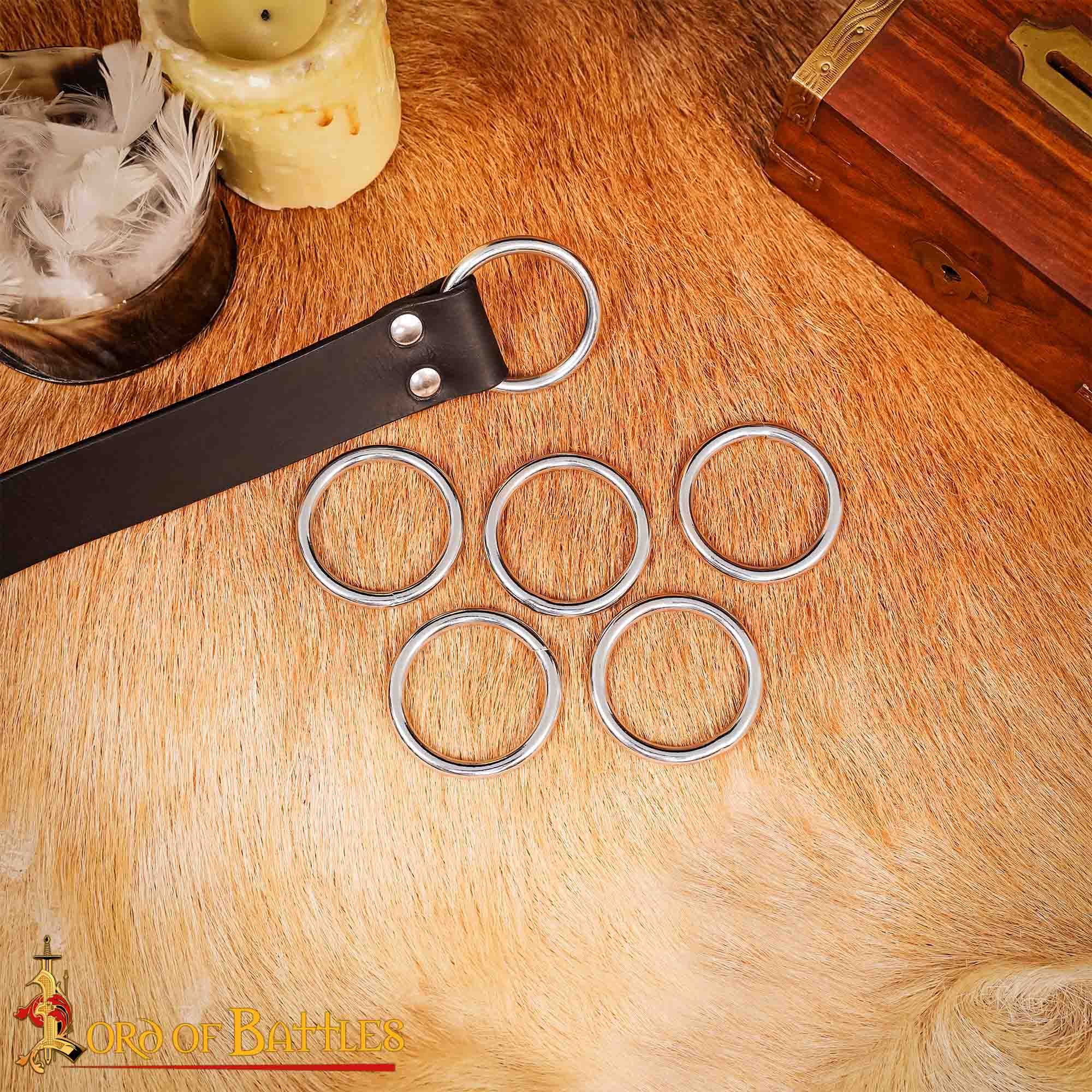 Nickle Coated Steel Ring Set of 5 1.5inches