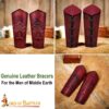 Fantasy Leather Bracers with White Tree of Gondor Design-26028M 6 genuine leather bracers