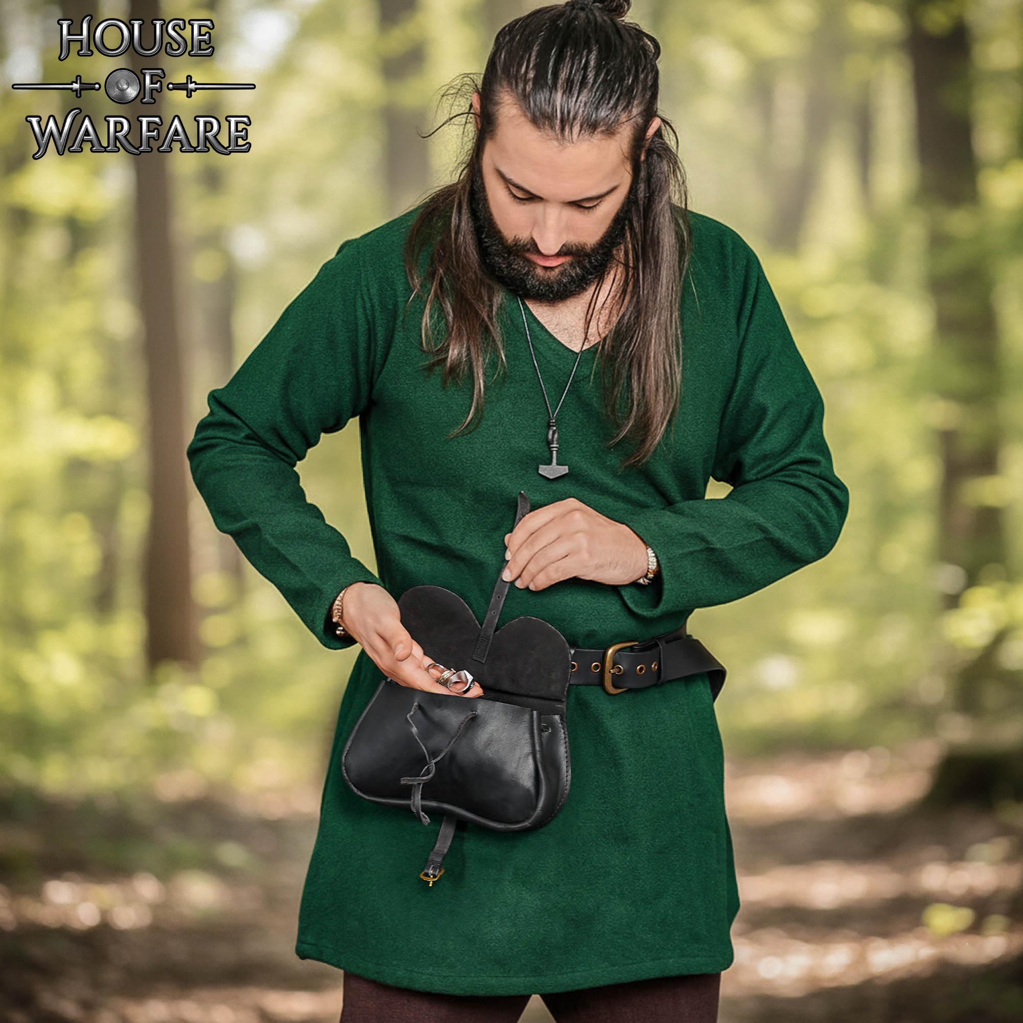 Late Medieval Genuine Leather Belt Bag - 700905 5 Kidney Belt Pouch