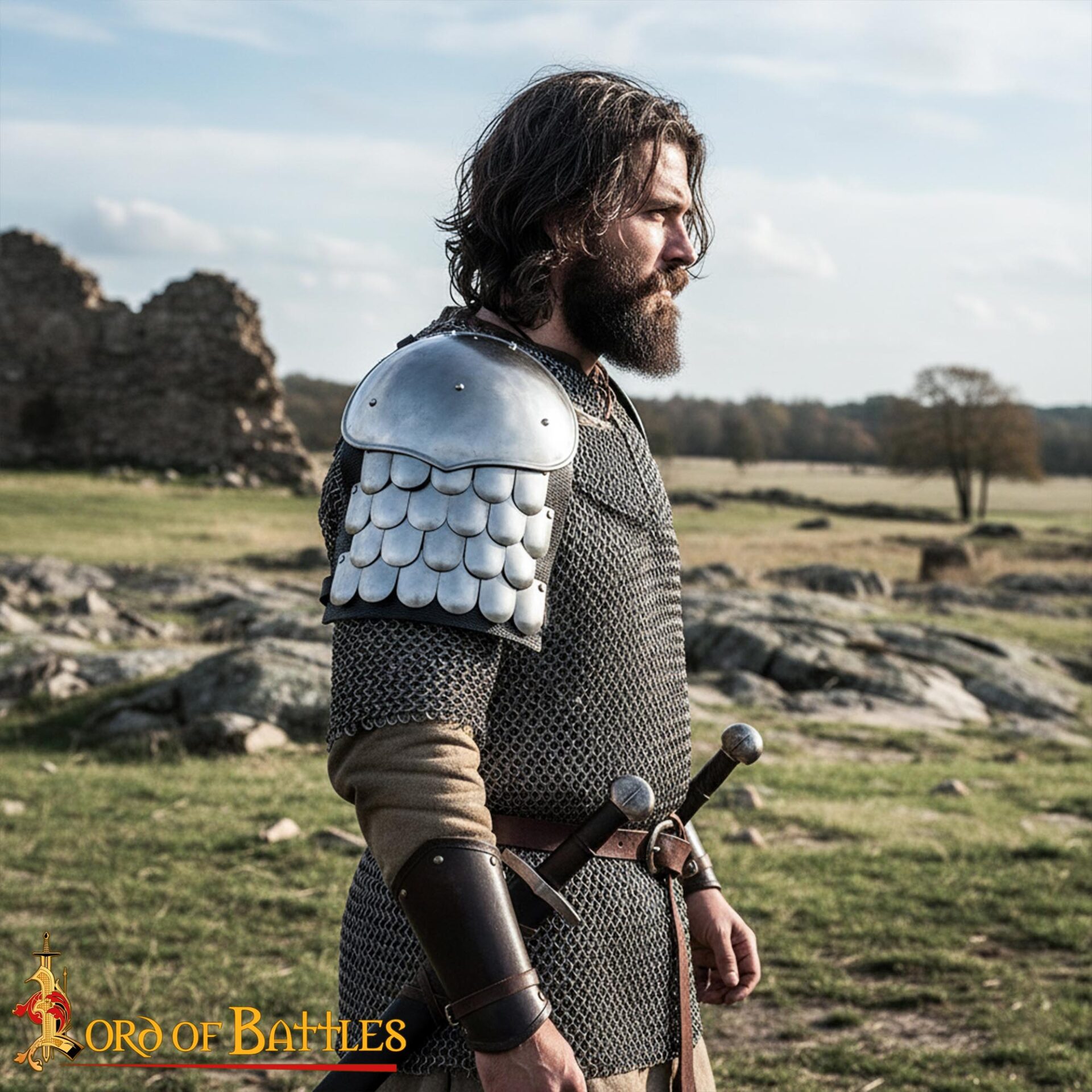 Medieval Scale Spaulders Shoulder Armor Steel - 25109N20 5 Spaulders