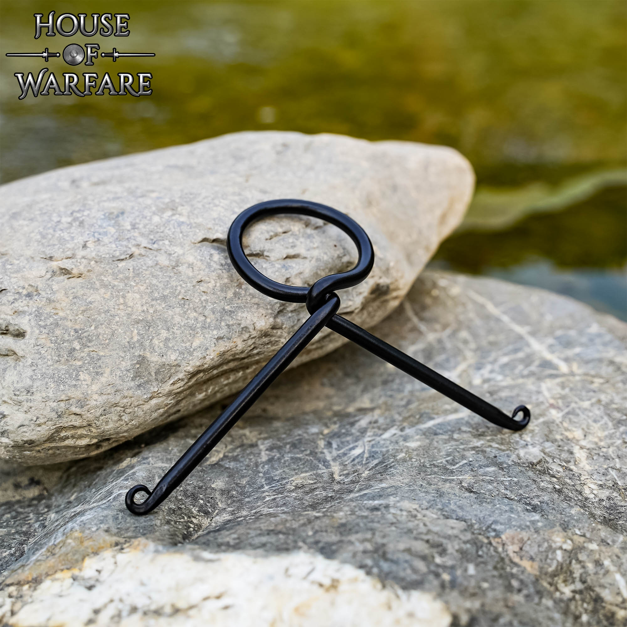 Viking Age Hand-Forged Iron Drinking Horn Stand – Norse Horn Display Rack-700780 Drinking Horn Stand