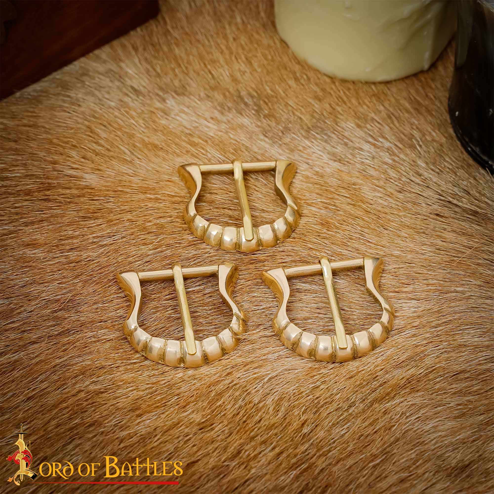 15th Century Medieval Brass Buckles25433-3pcs Medieval Solid Brass Buckle